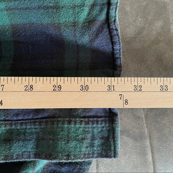 Vintage LL Bean Green Plaid Flannel Long Sleeve Shirt Men’s XXL 2XL - Picture 6 of 6